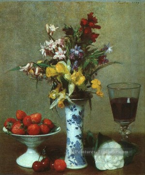  Fantin Peintre - Nature morte L’engagement 1869 peintre Henri Fantin Latour floral